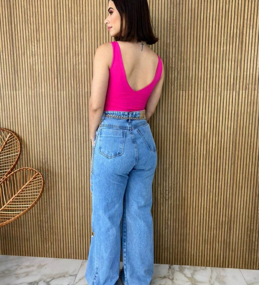 Body Feminino com Bojo Poliamida Pink - Fernanda Ramos Store