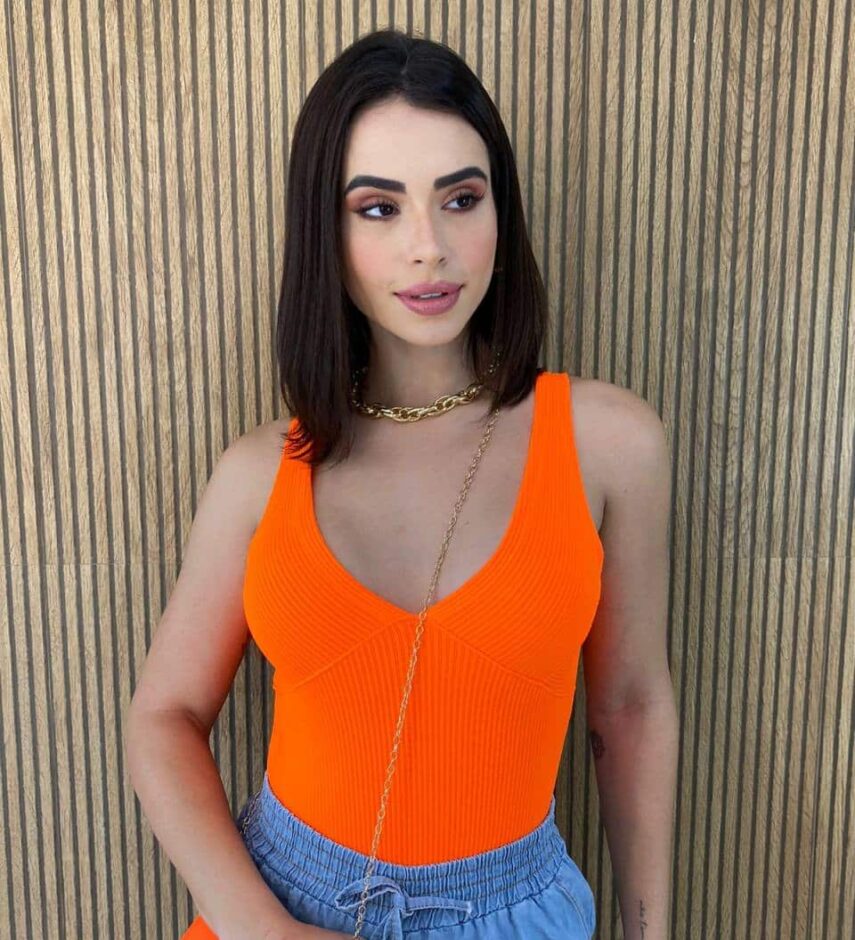 Body sem Bojo Canelado sem Fecho Coral - Fernanda Ramos Store