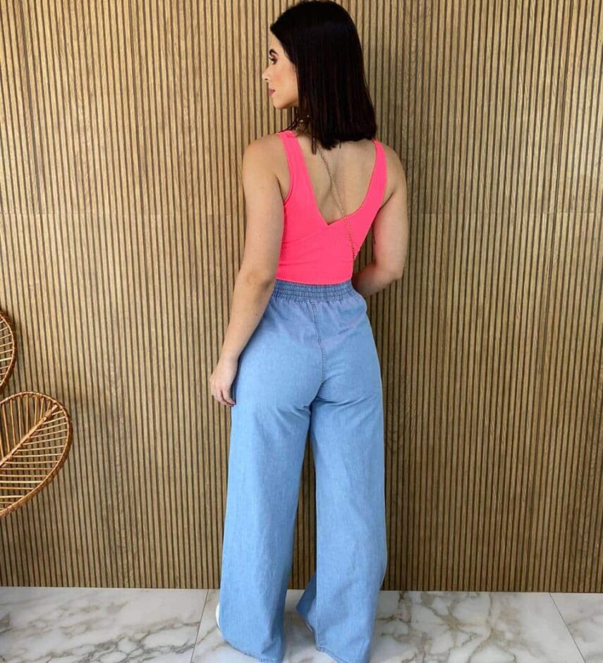 Body sem Bojo Canelado sem Fecho Pink Flúor - Fernanda Ramos Store