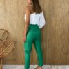 Calça Couro Eco Feminina com Passantes Verde - Fernanda Ramos Store