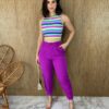 Calça Feminina Botão Encapado com Bolsos Fúcsia Fernanda Ramos Store