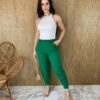 Calça Feminina Botão Encapado com Bolsos Verde Fernanda Ramos Store