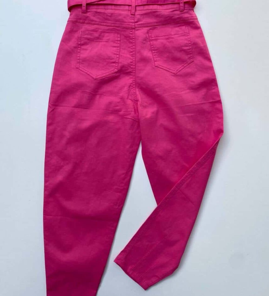 Calça Feminina com Bolsos e Cinto Rosa - Fernanda Ramos Store