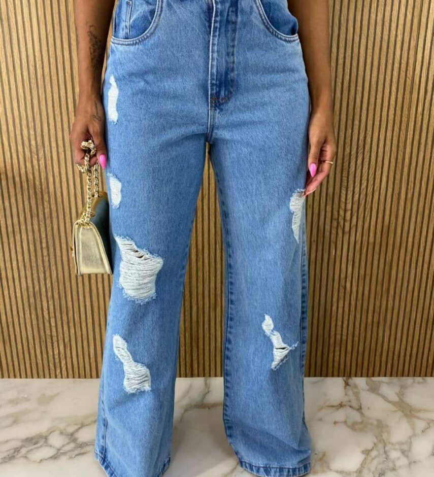 Calça Jeans Feminina Wide Leg 1067 - Fernanda Ramos Store