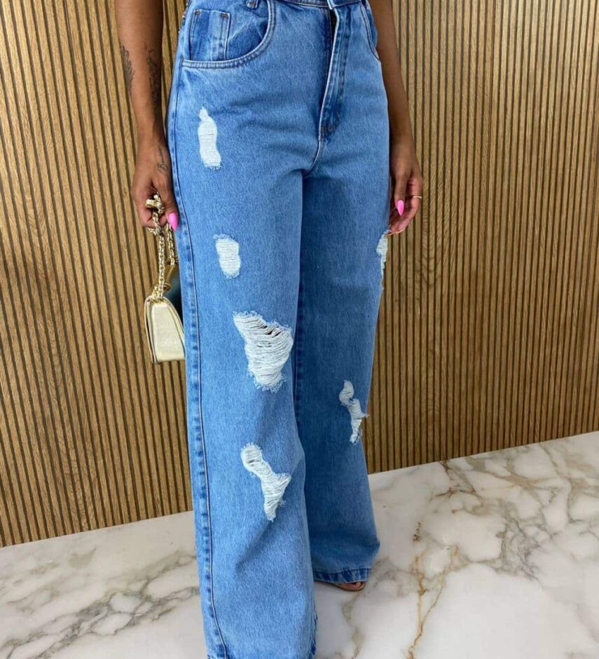 Calça Jeans Feminina Wide Leg 1067 - Fernanda Ramos Store