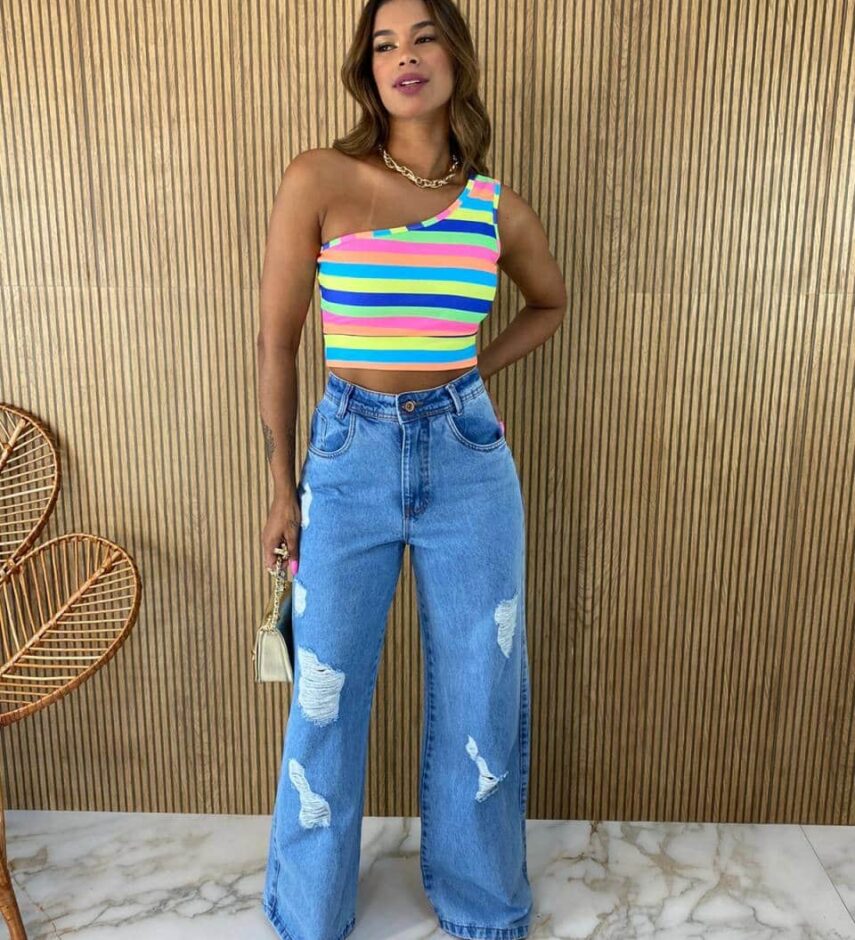 Calça Jeans Feminina Wide Leg 1067 - Fernanda Ramos Store