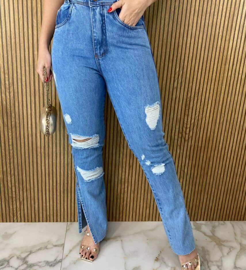 Calça Jeans Feminina Zoe com Fenda 1134 - Fernanda Ramos Store