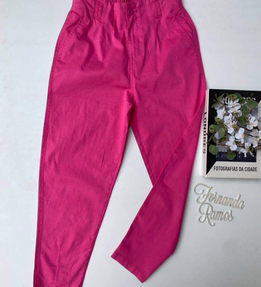 fernandaramosstore_com_br- Calça Le Feminina Sarja com Bolsos Rosa Chiclete fernanda ramos store