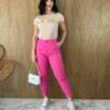 fernandaramosstore com br calca le feminina sarja com bolsos rosa chiclete 2