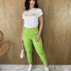 Calça Le Feminina Sarja com Bolsos Verde - Fernanda Ramos Store