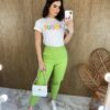 Calça Le Feminina Sarja com Bolsos Verde - Fernanda Ramos Store