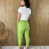 Calça Le Feminina Sarja com Bolsos Verde - Fernanda Ramos Store