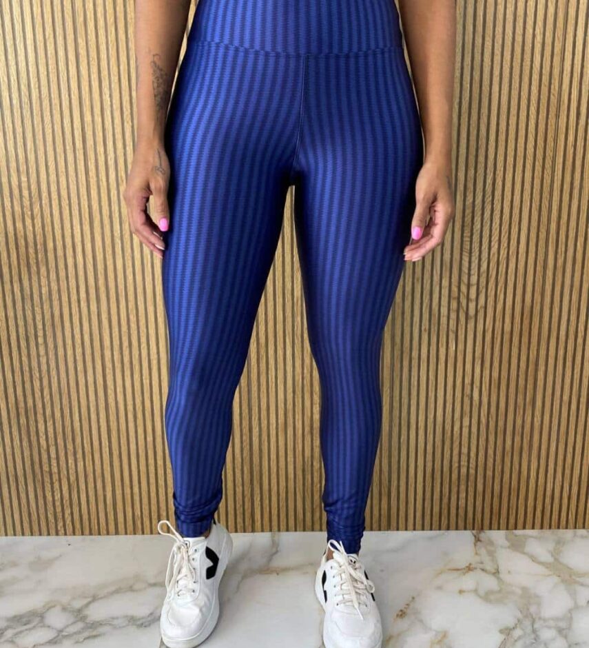 Calça Legging Poliamida Cintura Alta Azul - Fernanda Ramos Store