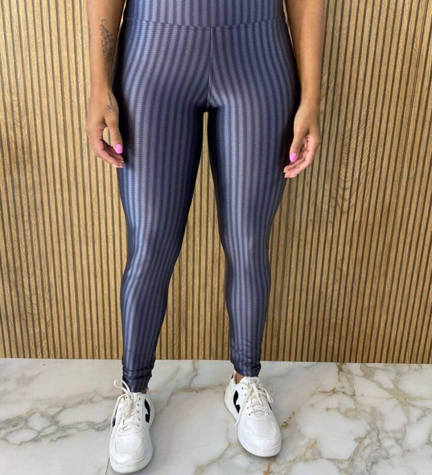 Calça Legging Poliamida Cintura Alta Cinza - Fernanda Ramos Store