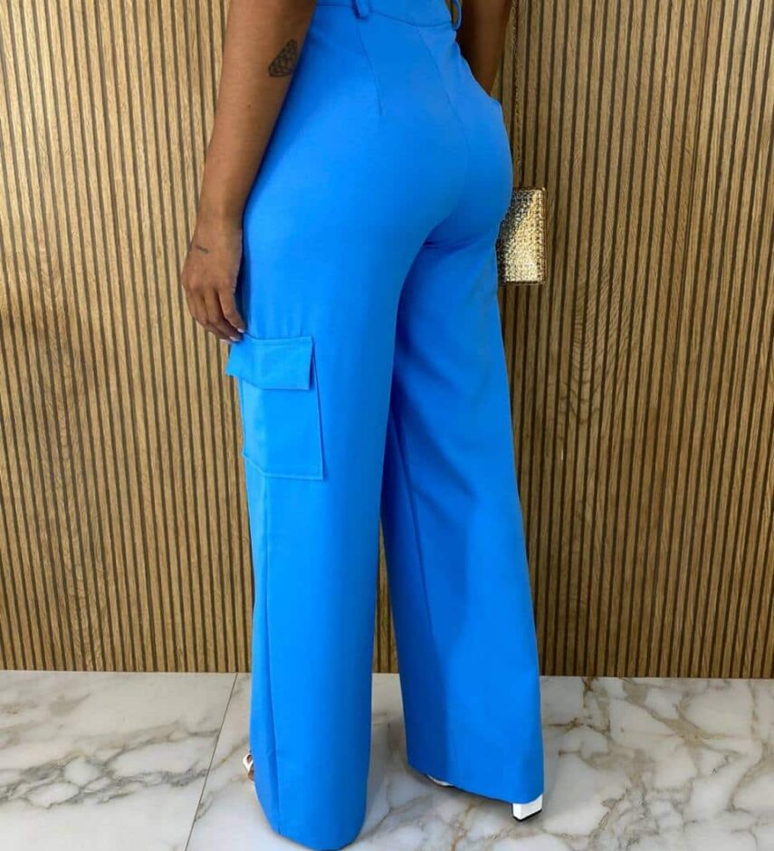 fernandaramosstore com br calca social feminina cintura alta cargo azul 2