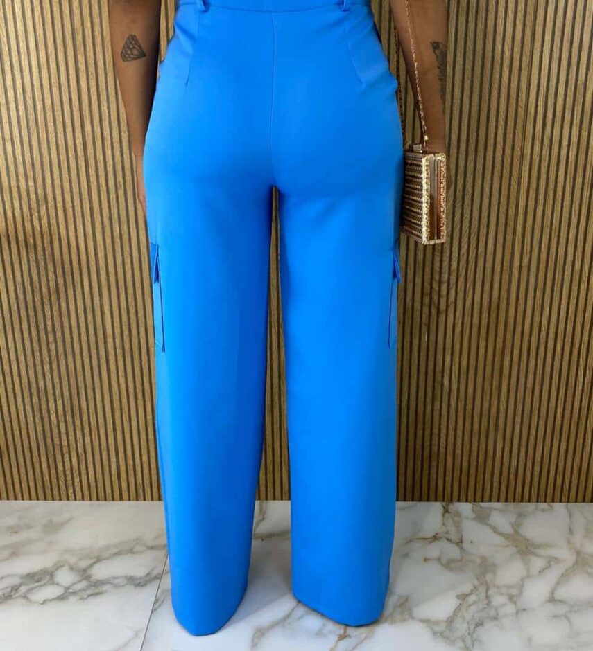 fernandaramosstore com br calca social feminina cintura alta cargo azul 3