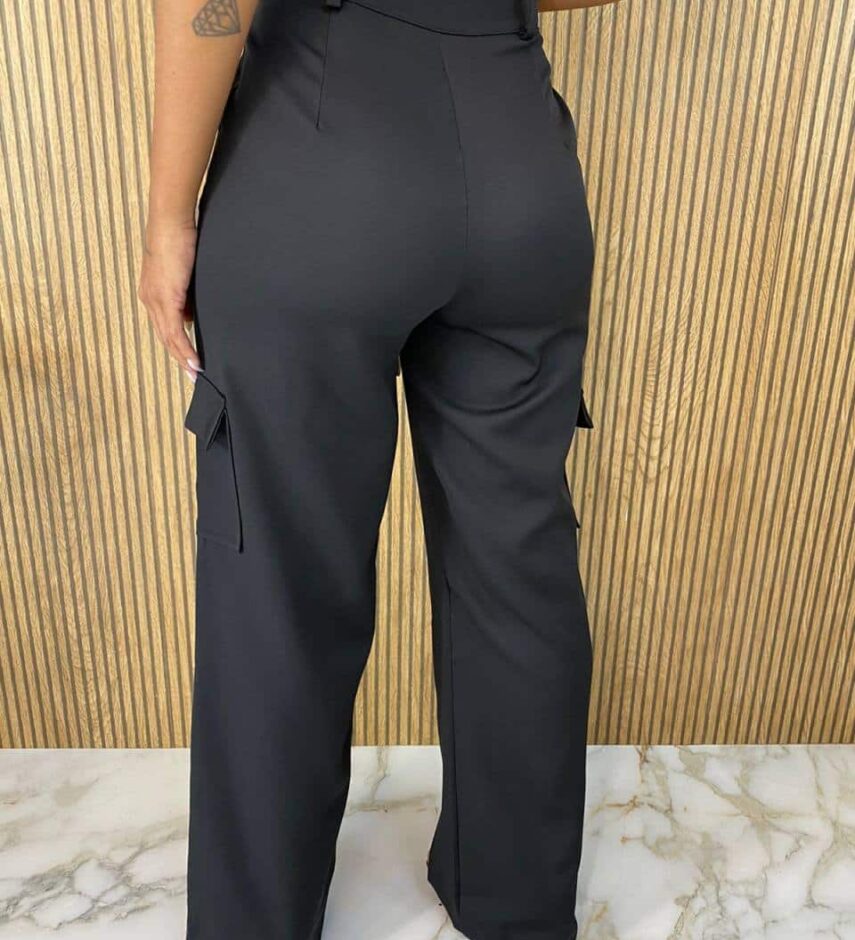 fernandaramosstore com br calca social feminina cintura alta cargo preta 3