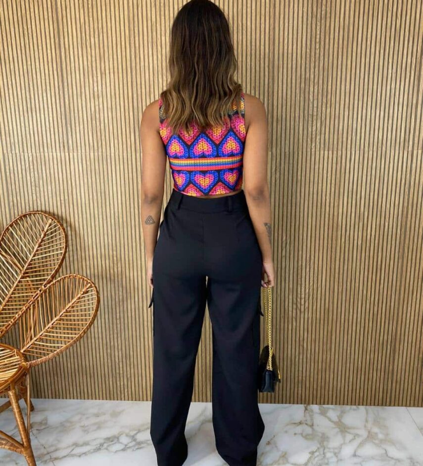 fernandaramosstore com br calca social feminina cintura alta cargo preta 4