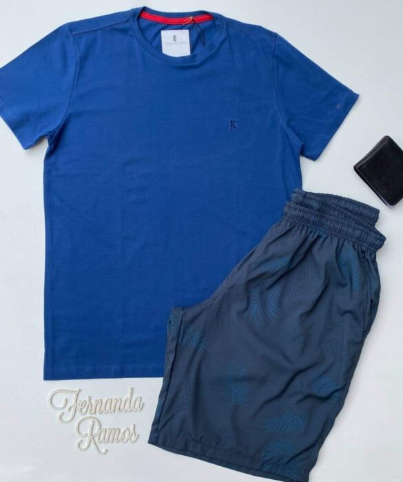 Camiseta Masculina Basic Azul 9000 Fernanda Ramos Store