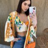 Conjunto Kimono com Cropped sem Bojo Estampado - Fernanda Ramos Store