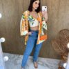 Conjunto Kimono com Cropped sem Bojo Estampado - Fernanda Ramos Store