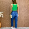 Cropped Feminino Canelado com Bojo Nadador Verde - Fernanda Ramos Store