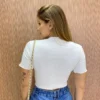 Cropped Feminino Canelado Ribana Off White - Fernanda Ramos Store