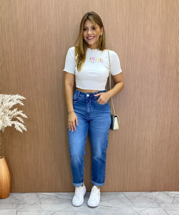 Cropped Feminino Canelado Ribana Off White - Fernanda Ramos Store