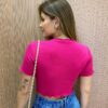 Cropped Feminino Canelado Ribana Pink - Fernanda Ramos Store