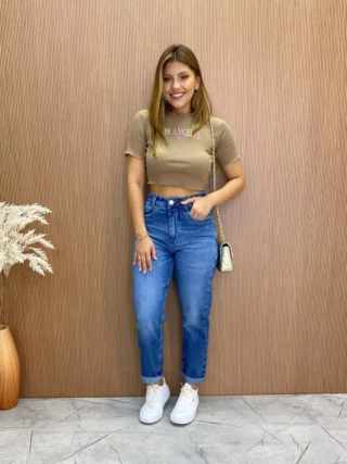 Cropped Feminino Canelado Ribana Terra - Fernanda Ramos Store