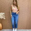 Cropped Feminino Canelado com Bojo Estampado - Fernanda Ramos Store