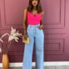 Cropped Feminino com Bojo Decote V Pink - Fernanda Ramos Store