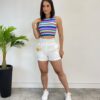 Cropped Feminino com Bojo Isa Listrado - Fernanda Ramos Store