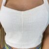 Cropped Feminino com Bojo Lastex Atrás Branco - Fernanda Ramos Store