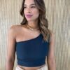 Cropped Feminino com Bojo Nula Manga Preto - Fernanda Ramos Store