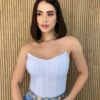 Cropped Feminino com Bojo Tomara que Caia Branco - Fernanda Ramos Store