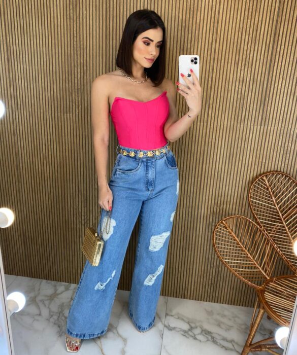 Cropped Feminino com Bojo Tomara que Caia Pink - Fernanda Ramos Store