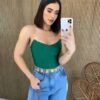 Cropped Feminino com Bojo Tomara que Caia Verde Fernanda Ramos Store