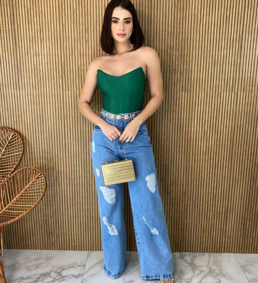 Cropped Feminino com Bojo Tomara que Caia Verde - Fernanda Ramos Store