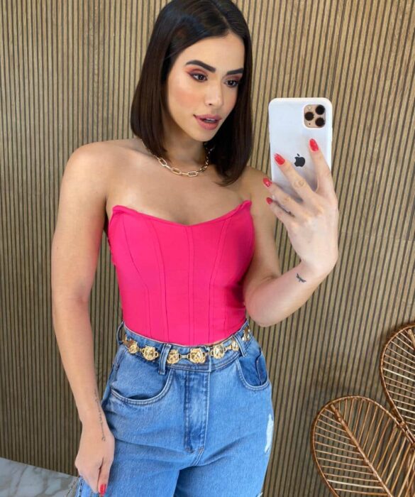 Cropped Feminino com Bojo Tomara que Caia Pink - Fernanda Ramos Store