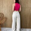 Cropped Feminino Malha Canelada sem Bojo Pink - Fernanda Ramos Store