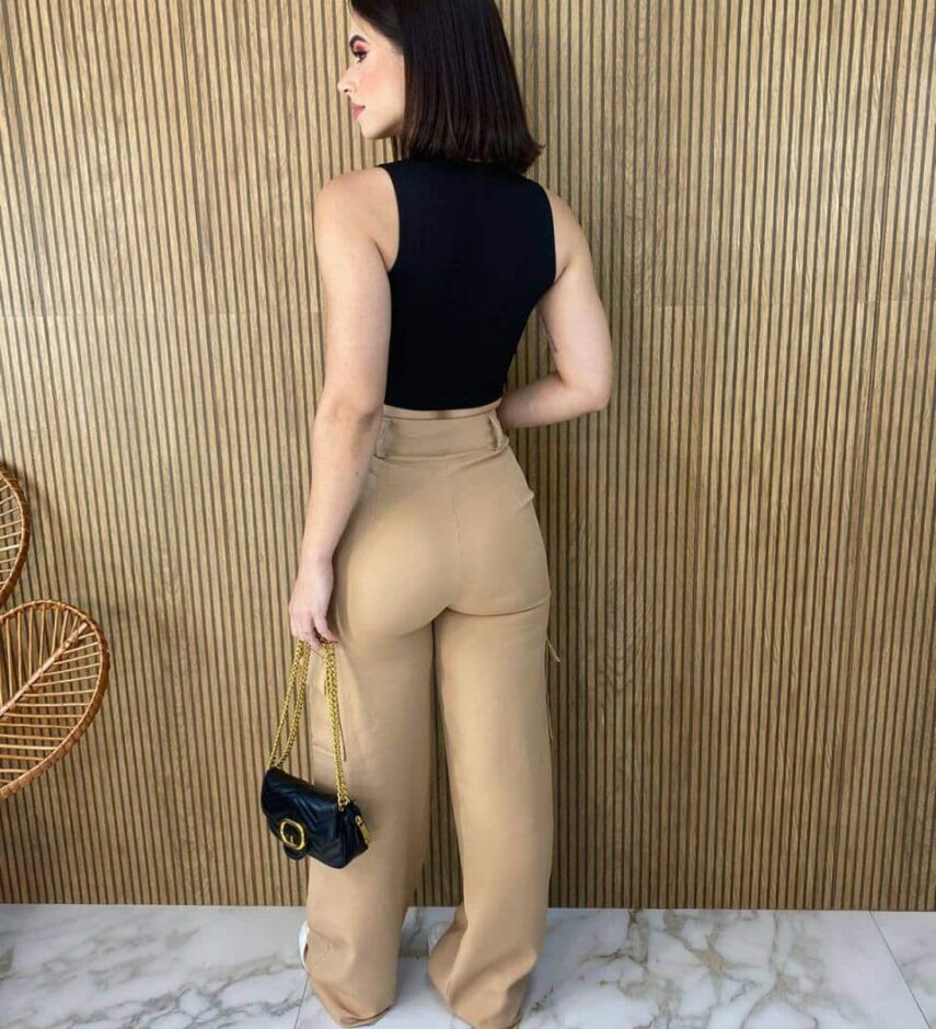 Cropped Feminino Malha Canelada sem Bojo Preto - Fernanda Ramos Store