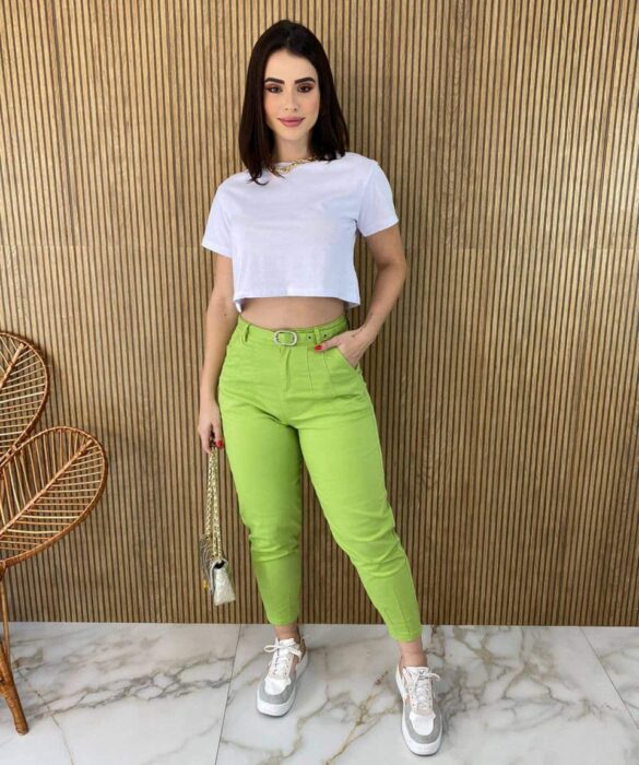 Cropped Feminino Manga Curta Branco Básico Fernanda Ramos Store