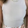 Cropped Feminino Regata sem Bojo Básico Nude - Fernanda Ramos Store