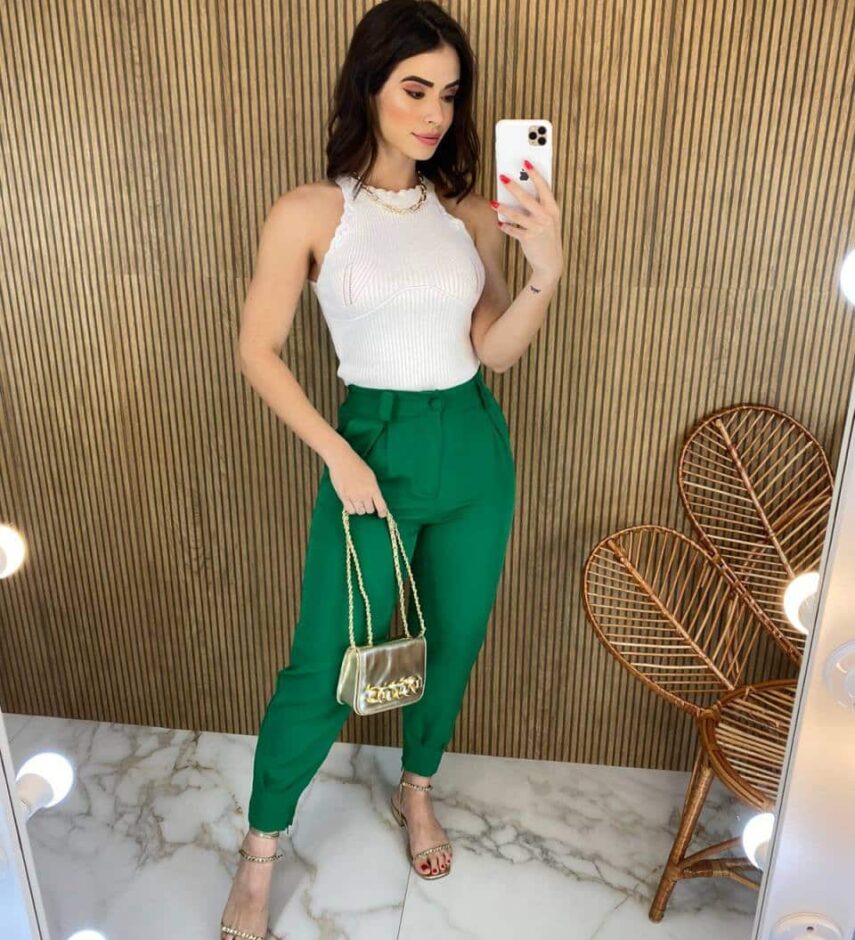 Cropped Feminino sem Bojo Tricot Detalhe Nuvem Branco - Fernanda Ramos Store