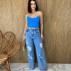 Cropped Feminino Tomara que Caia com Bojo Azul - Fernanda Ramos Store