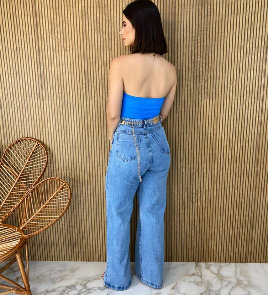 Cropped Feminino Tomara que Caia com Bojo Azul - Fernanda Ramos Store