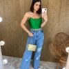 Cropped Feminino Tomara que Caia com Bojo Verde - Fernanda Ramos Store