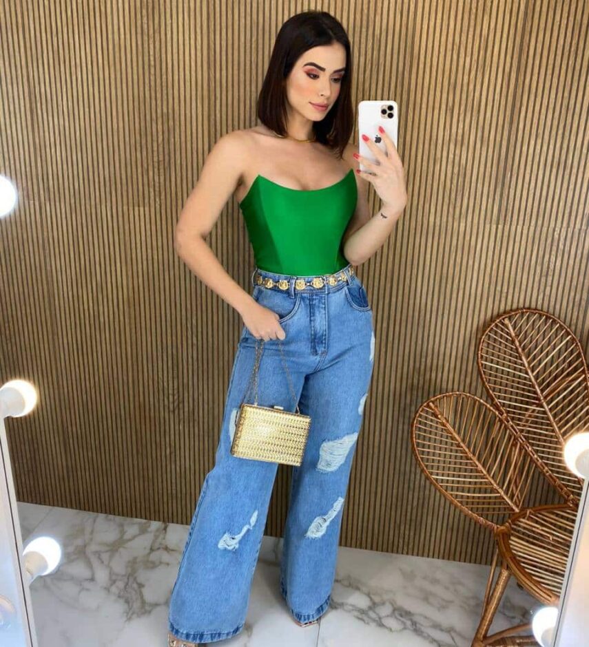 Cropped Feminino Tomara que Caia com Bojo Verde - Fernanda Ramos Store