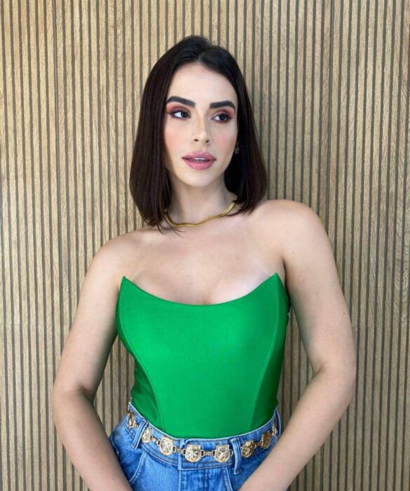 Cropped Feminino Tomara que Caia com Bojo Verde - Fernanda Ramos Store